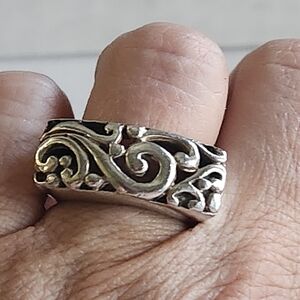 Sterling silver solid 925 ring sz 5 heavy 8 grams vintage signed ATI 925 Thai